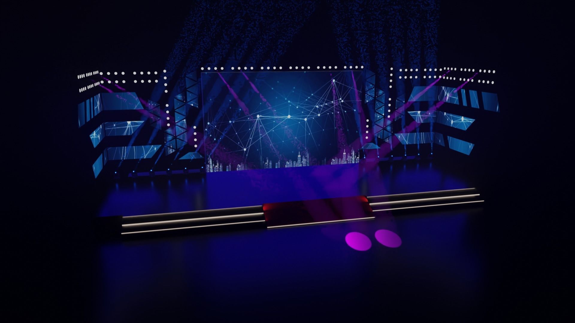 Stage model 3D with lights 3D model_26
