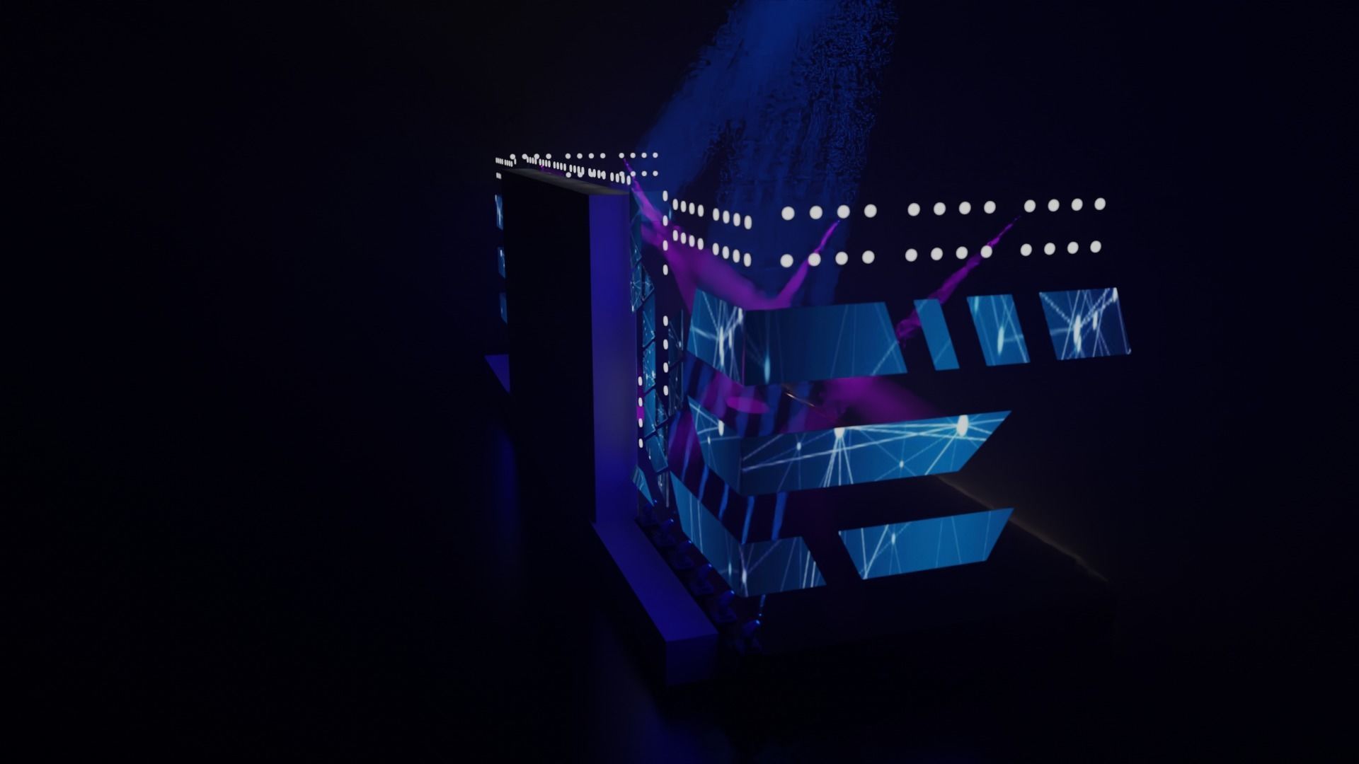 Stage model 3D with lights 3D model_12