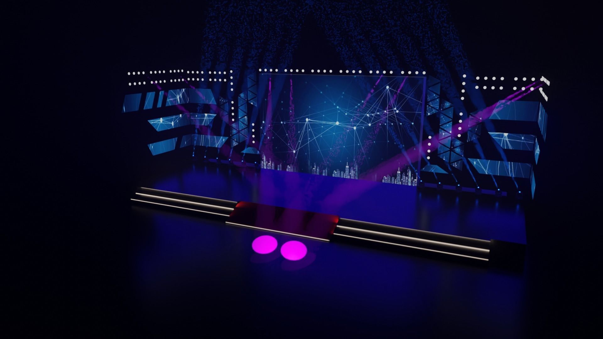 Stage model 3D with lights 3D model_24