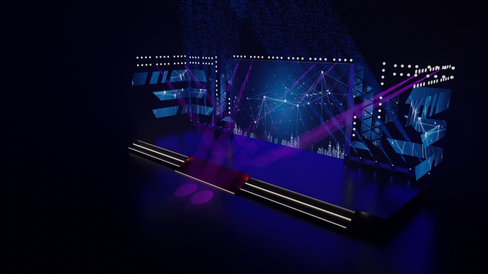Stage model 3D with lights 3D model_23