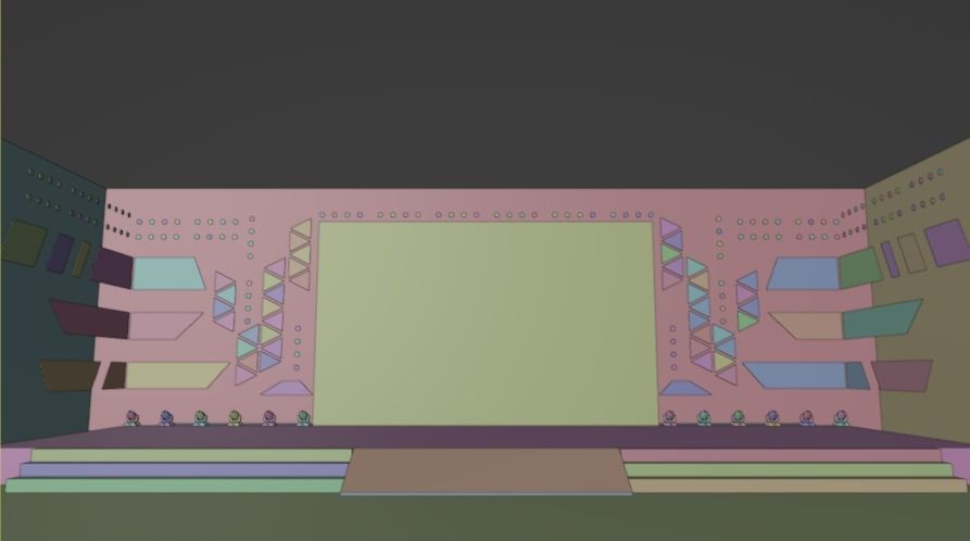 Stage model 3D with lights 3D model_27