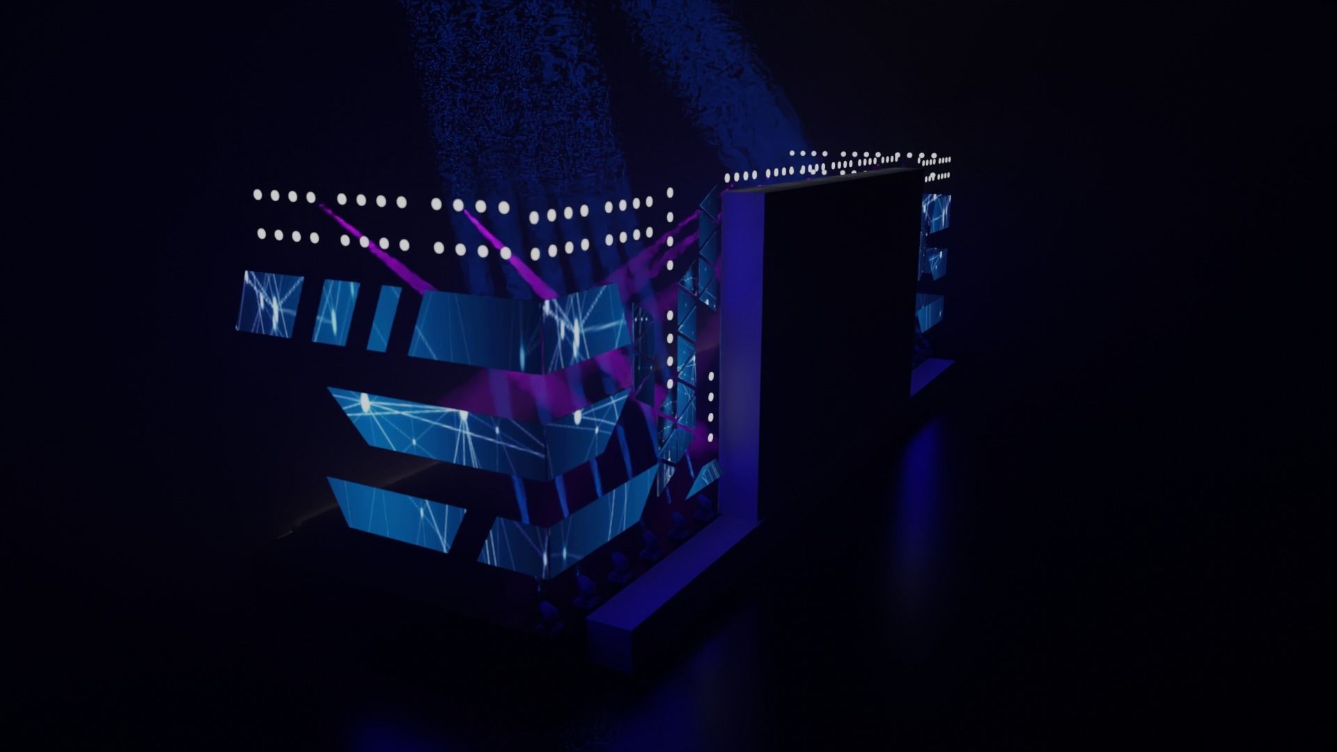Stage model 3D with lights 3D model_19