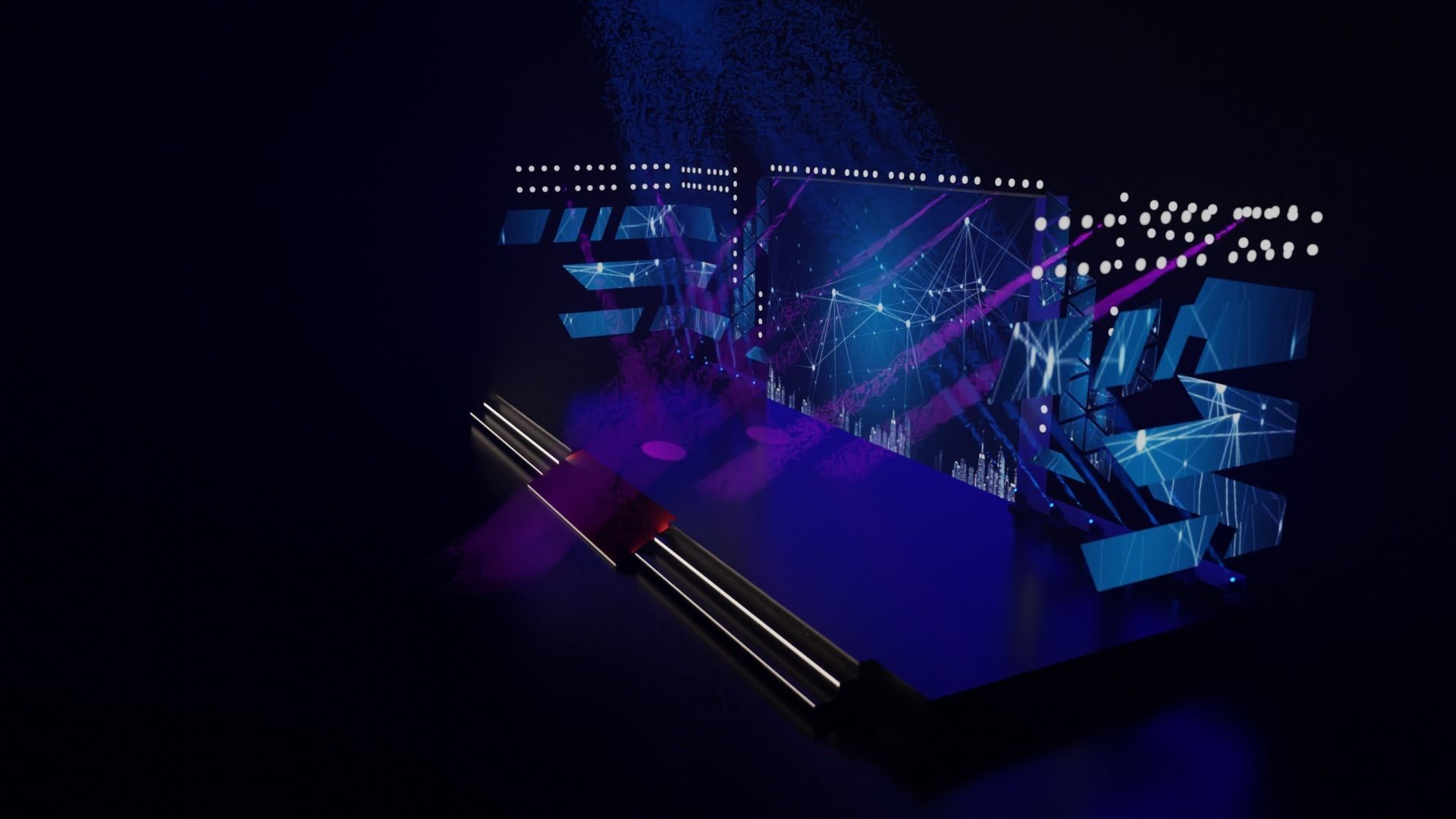 Stage model 3D with lights 3D model_22