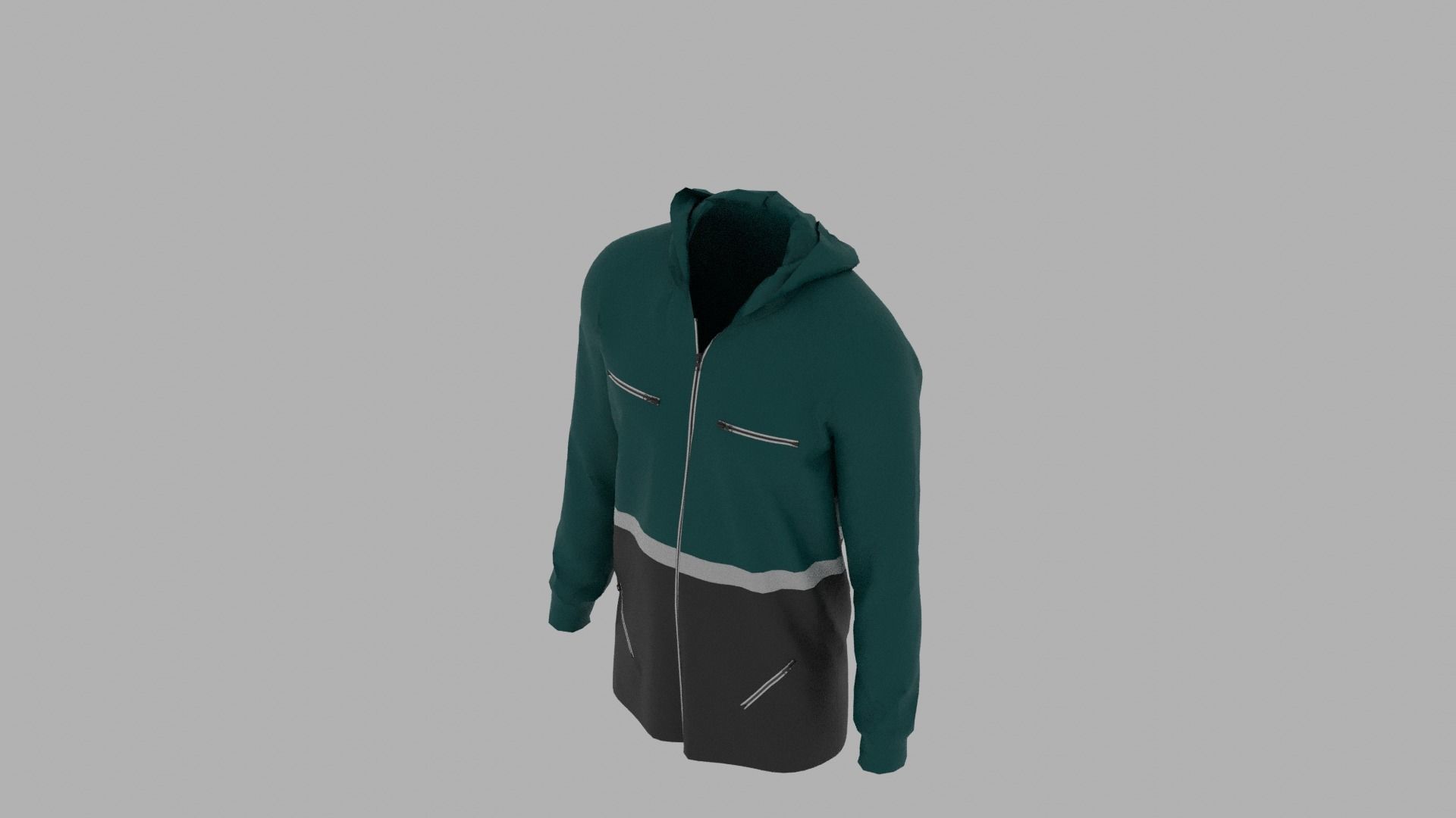 Hoodie mannequin wearing jacket Low-poly 3D model_6