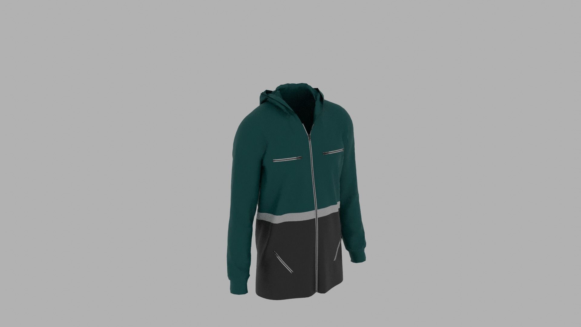 Hoodie mannequin wearing jacket Low-poly 3D model_4