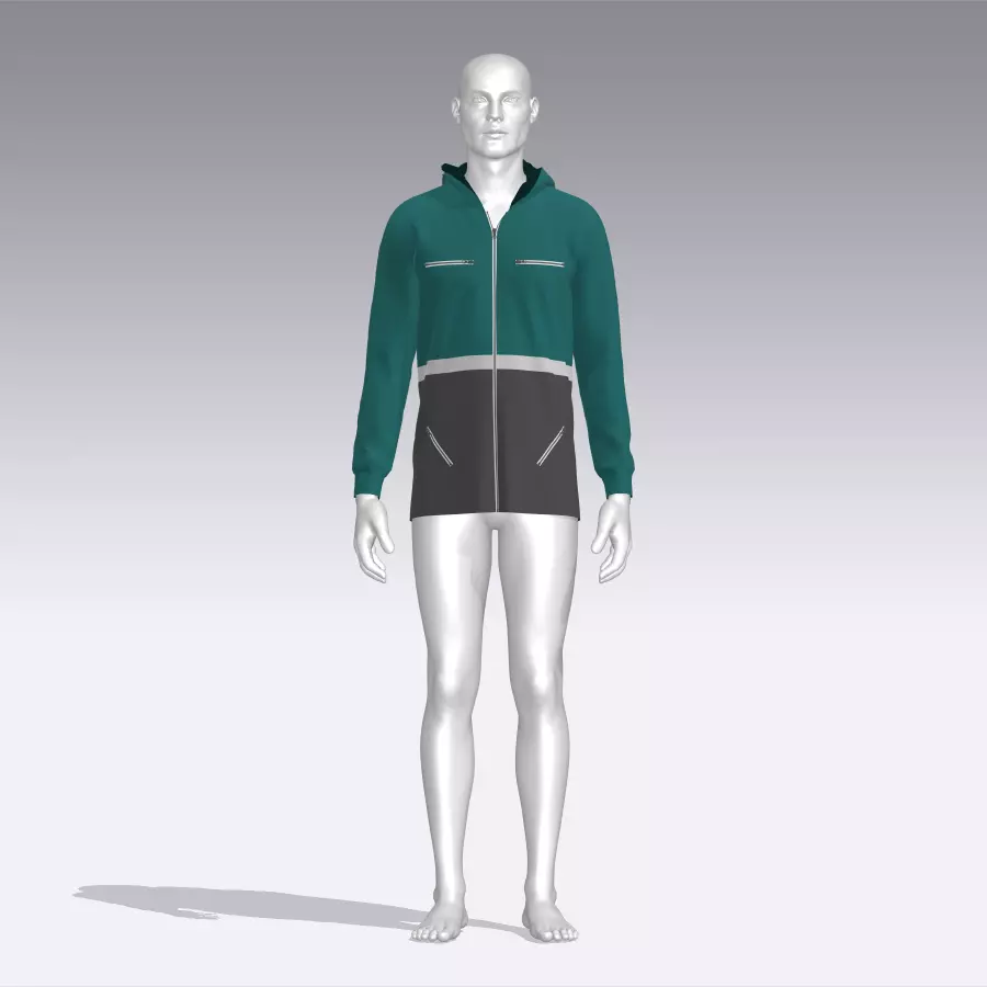 Hoodie mannequin wearing jacket Low-poly 3D model_0