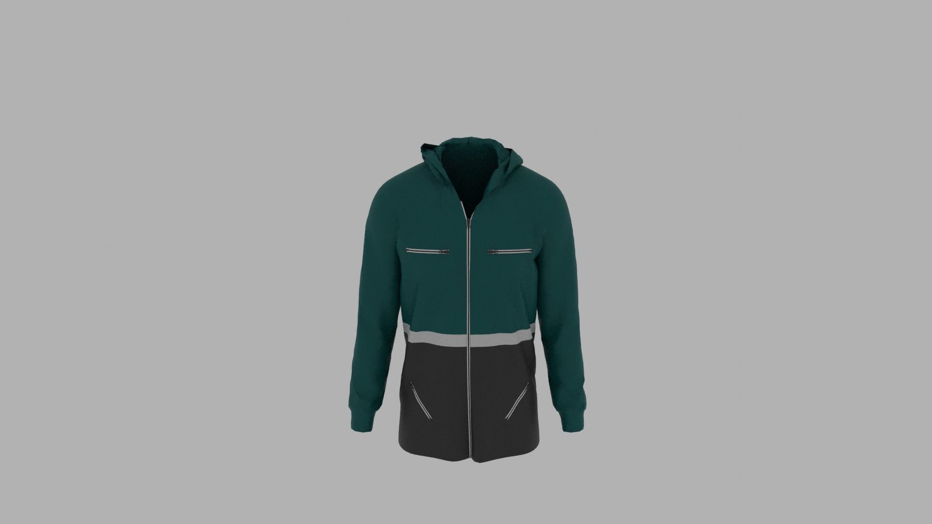 Hoodie mannequin wearing jacket Low-poly 3D model_5