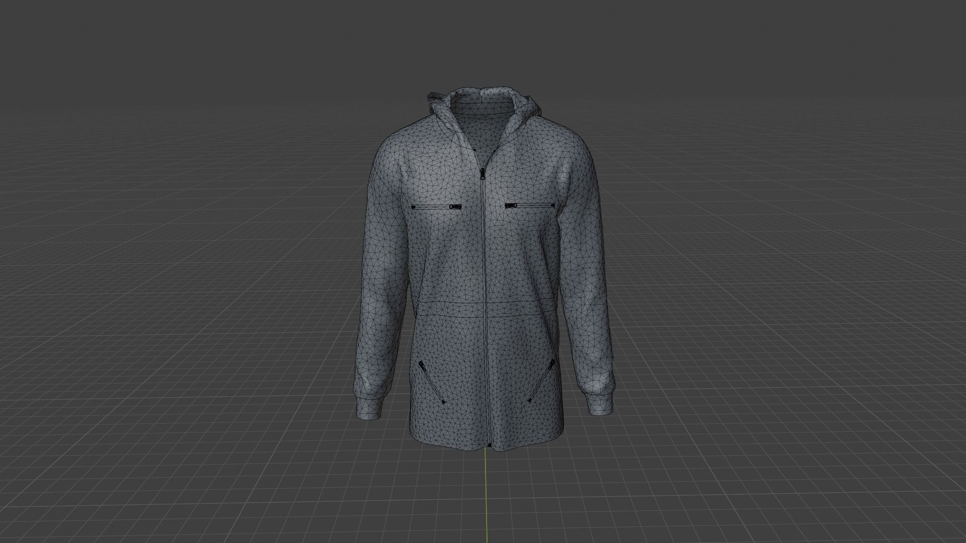 Hoodie mannequin wearing jacket Low-poly 3D model_8
