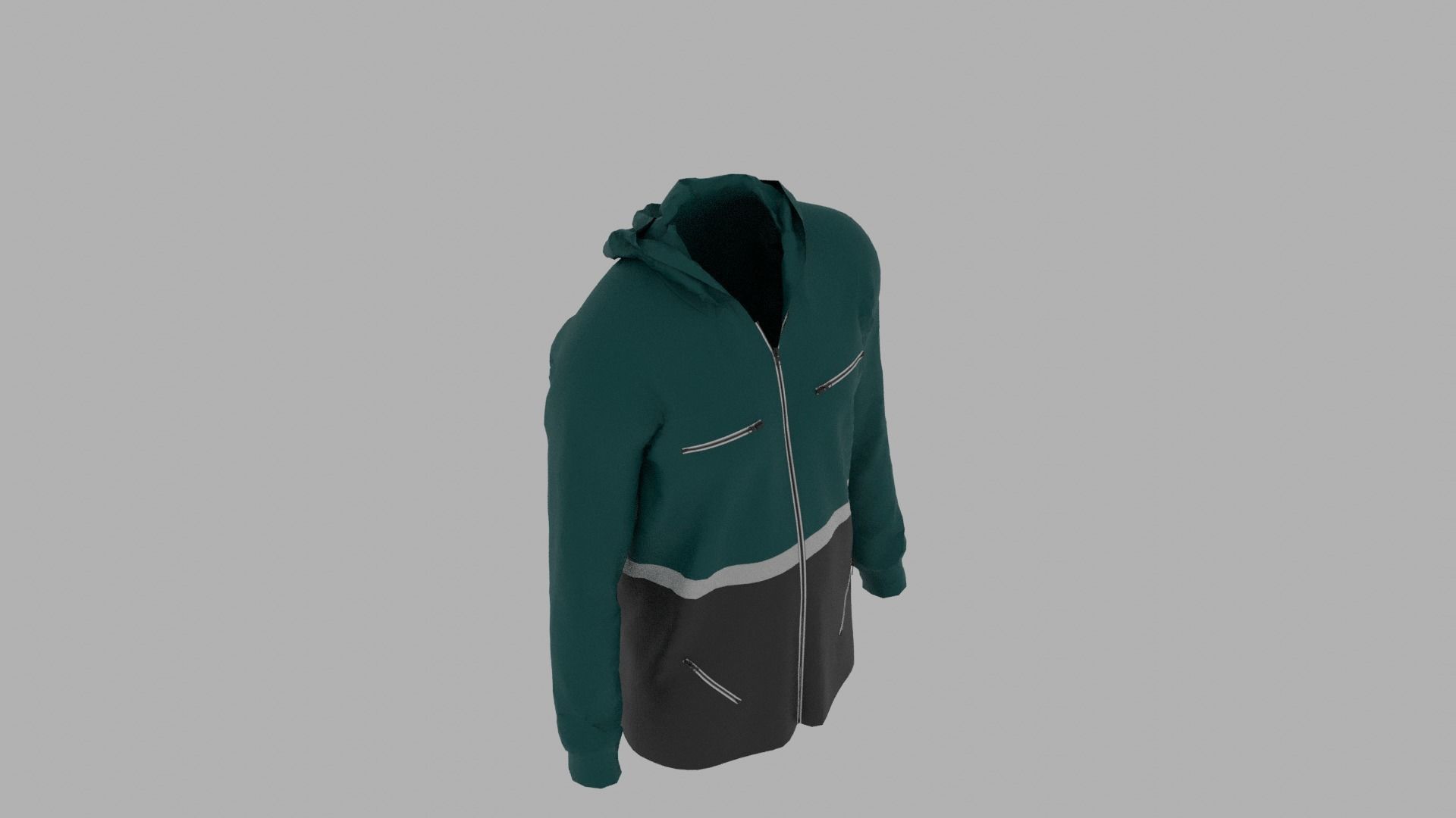 Hoodie mannequin wearing jacket Low-poly 3D model_7