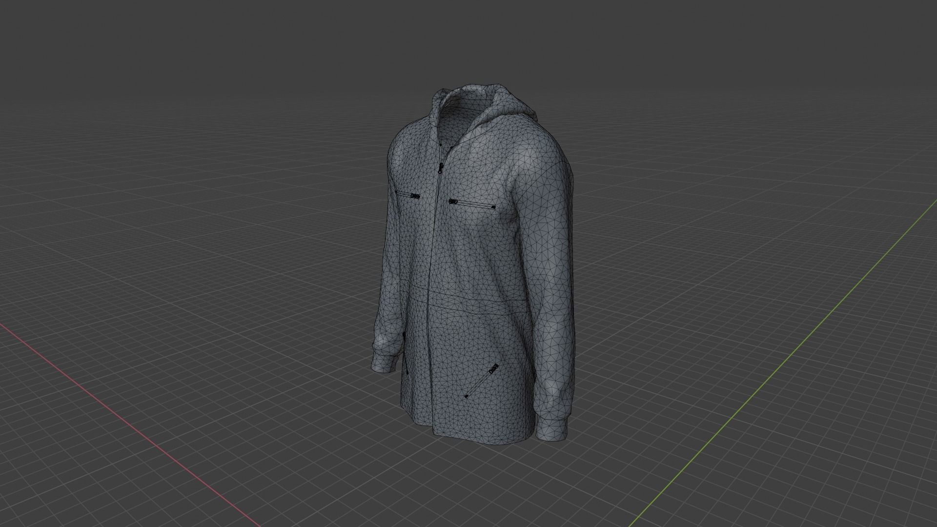 Hoodie mannequin wearing jacket Low-poly 3D model_9