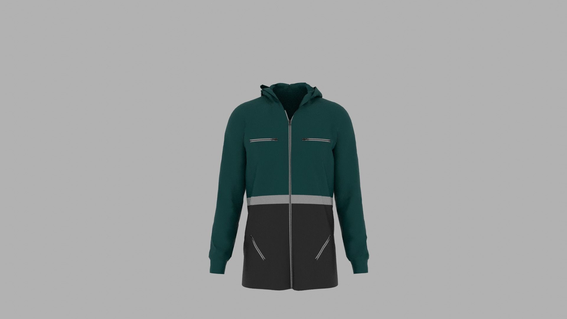 Hoodie mannequin wearing jacket Low-poly 3D model_1