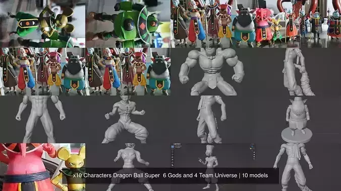 x10 Characters Dragon Ball Super  6 Gods and 4 Team Universe