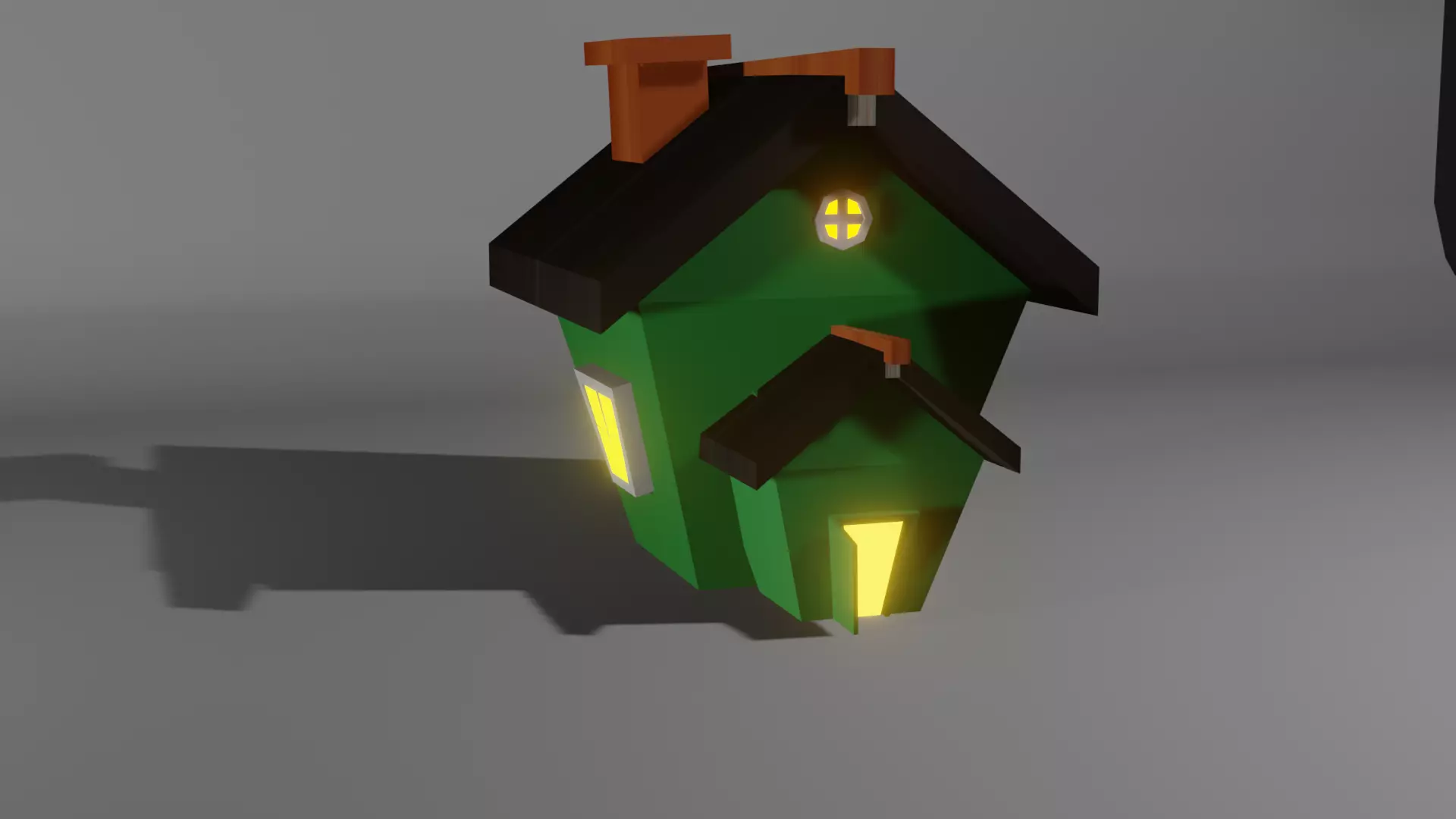 Low-poly home or house Low-poly 3D model_0