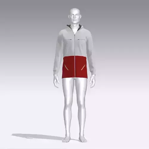Hoodie mannequin wearing shorts