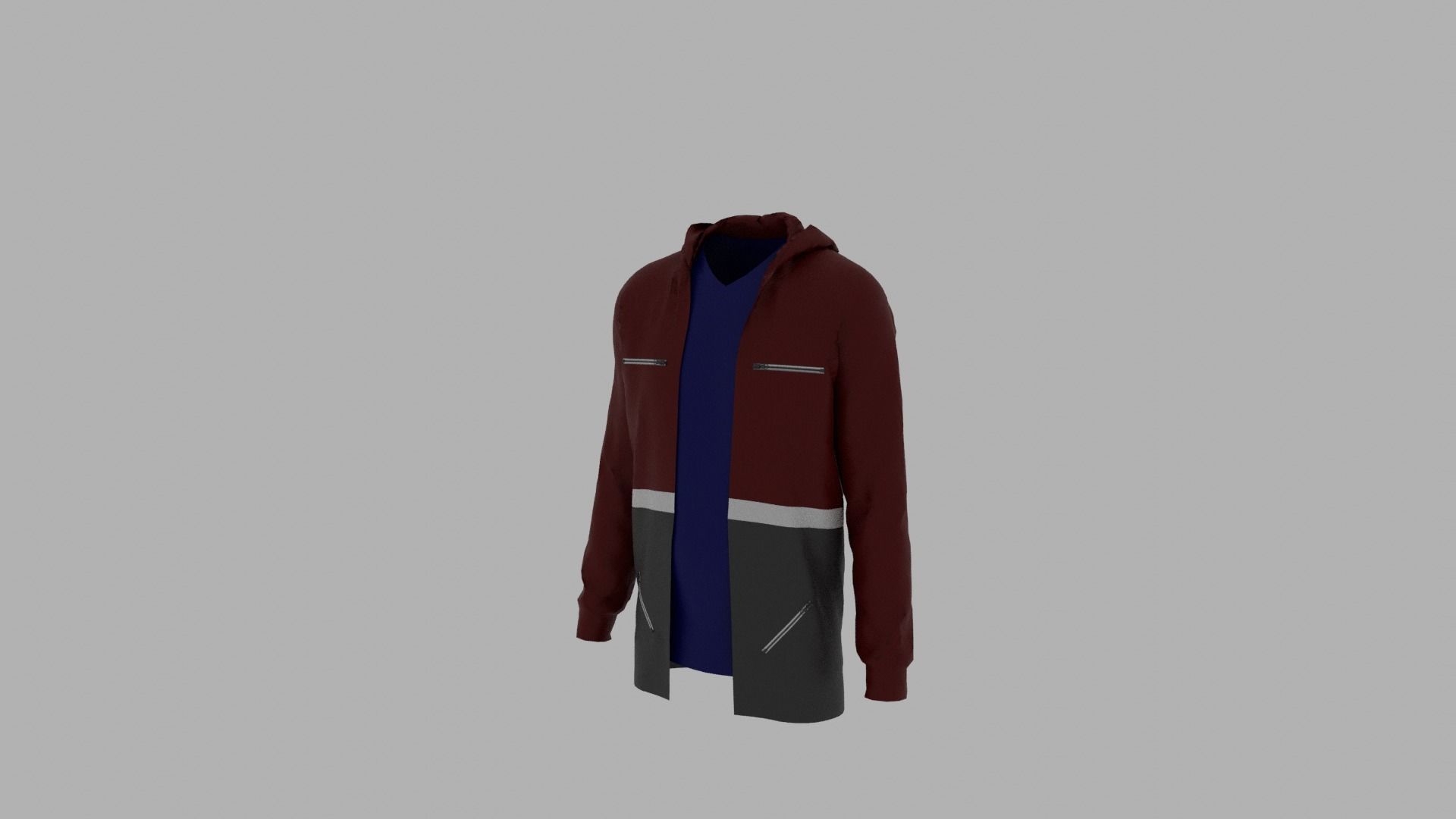 Hoodie mannequin wearing jacket Low-poly 3D model_2