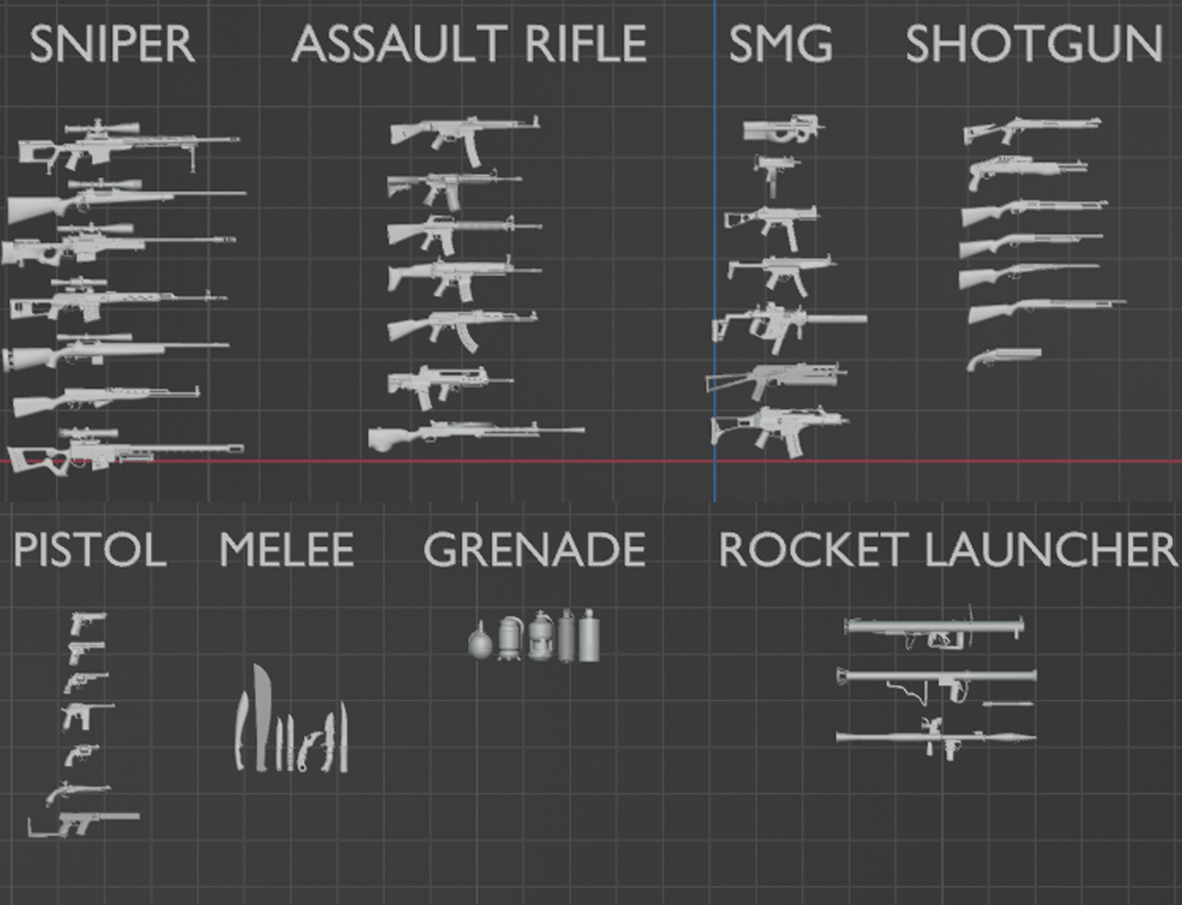 Weapon Pack Low-poly 3D model_2