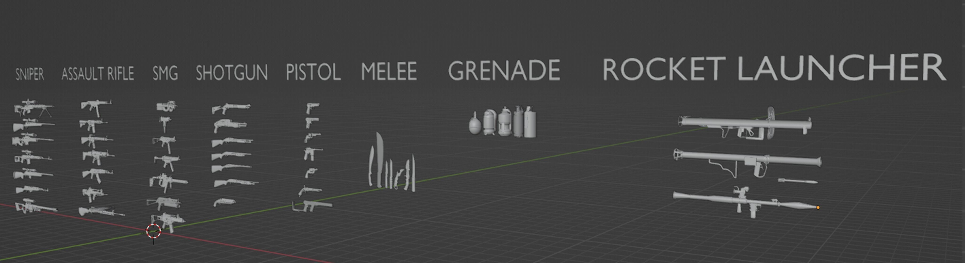 Weapon Pack Low-poly 3D model_3