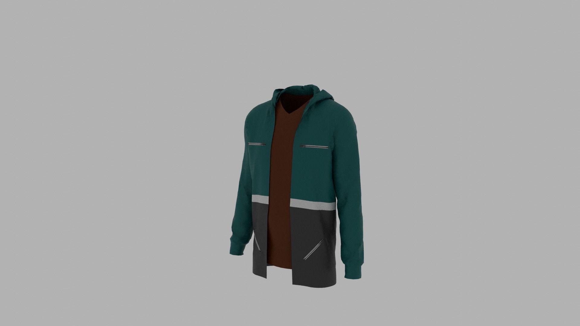 Hoodie mannequin wearing jacket Low-poly 3D model_2