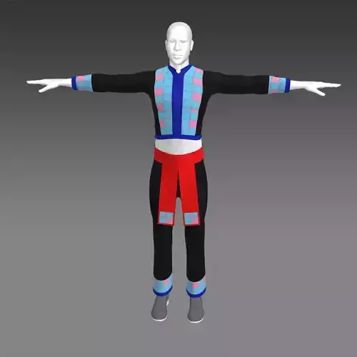 male outfit for Hmong cartoon 3d 3D model