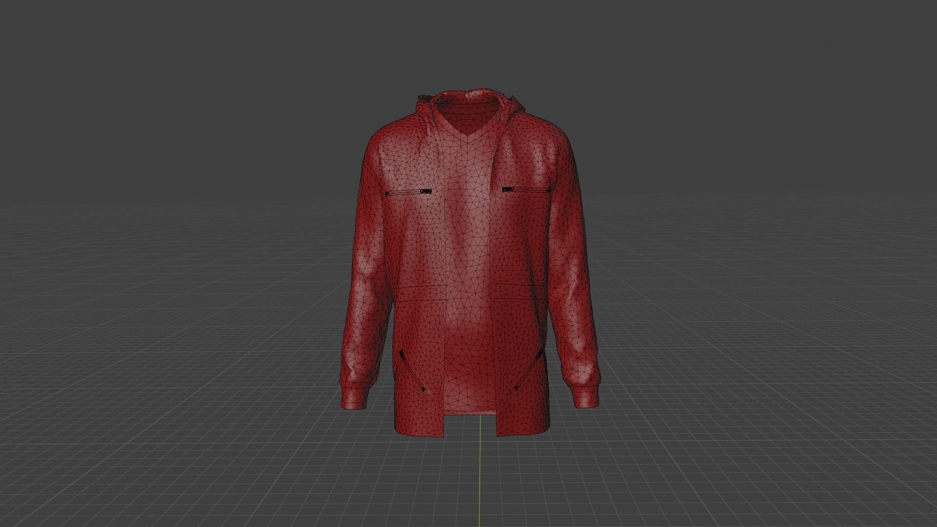 Hoodie mannequin wearing jacket and shorts Low-poly 3D model_8