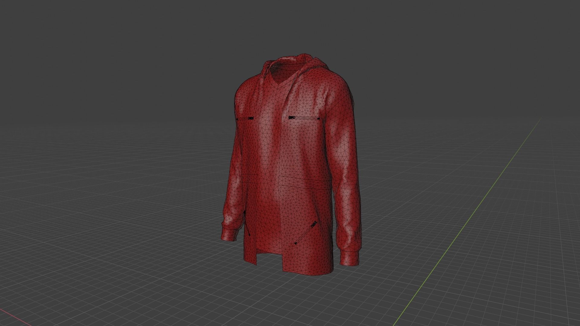 Hoodie mannequin wearing jacket and shorts Low-poly 3D model_9