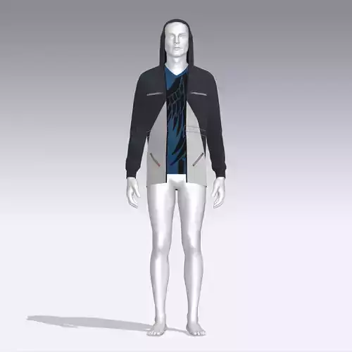 Hoodie mannequin wearing and shorts