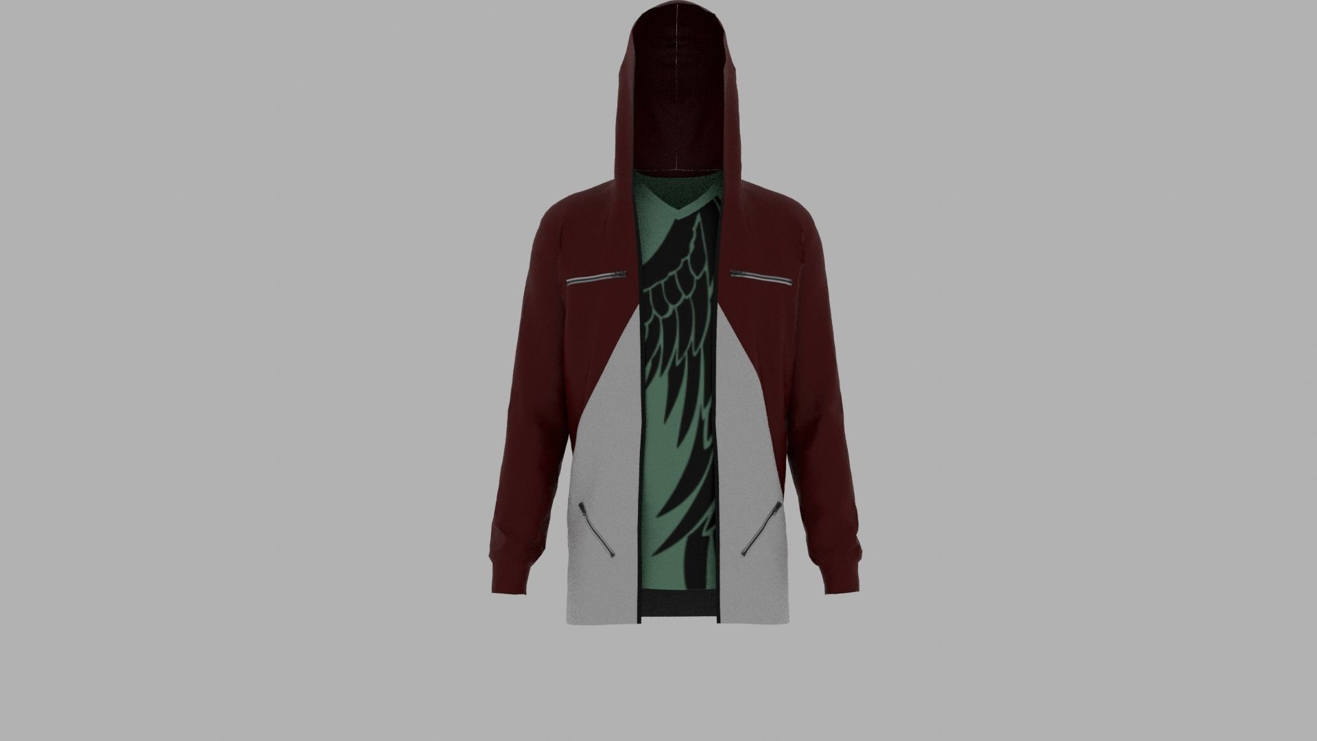 Hoodie mannequin wearing Low-poly 3D model_1