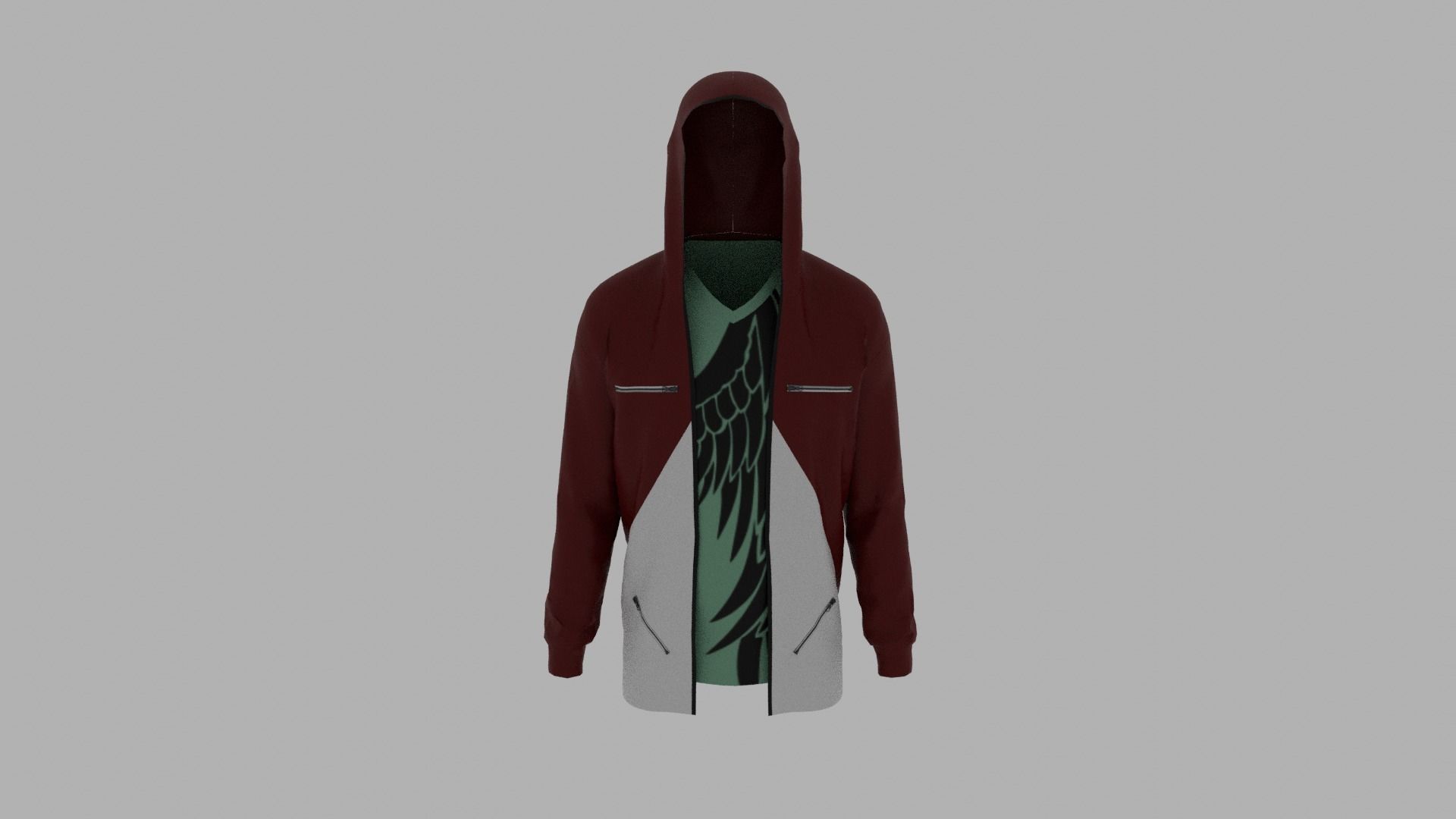 Hoodie mannequin wearing Low-poly 3D model_5