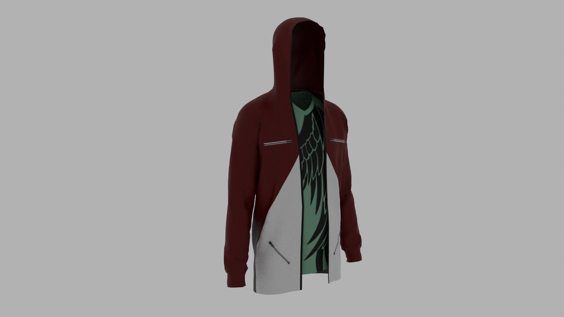 Hoodie mannequin wearing Low-poly 3D model_3