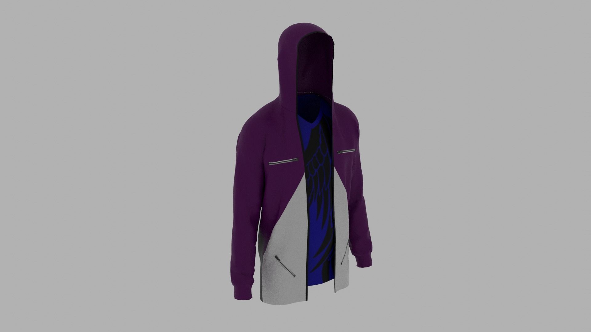 Hoodie mannequin wearing Low-poly 3D model_4