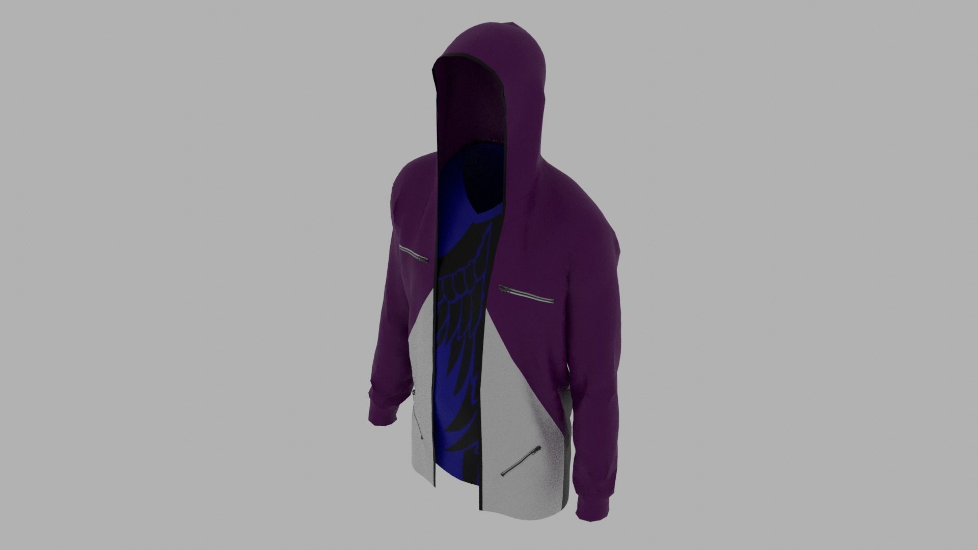 Hoodie mannequin wearing Low-poly 3D model_6