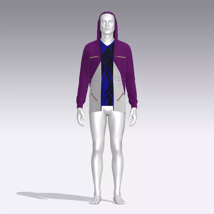 Hoodie mannequin wearing Low-poly 3D model_0