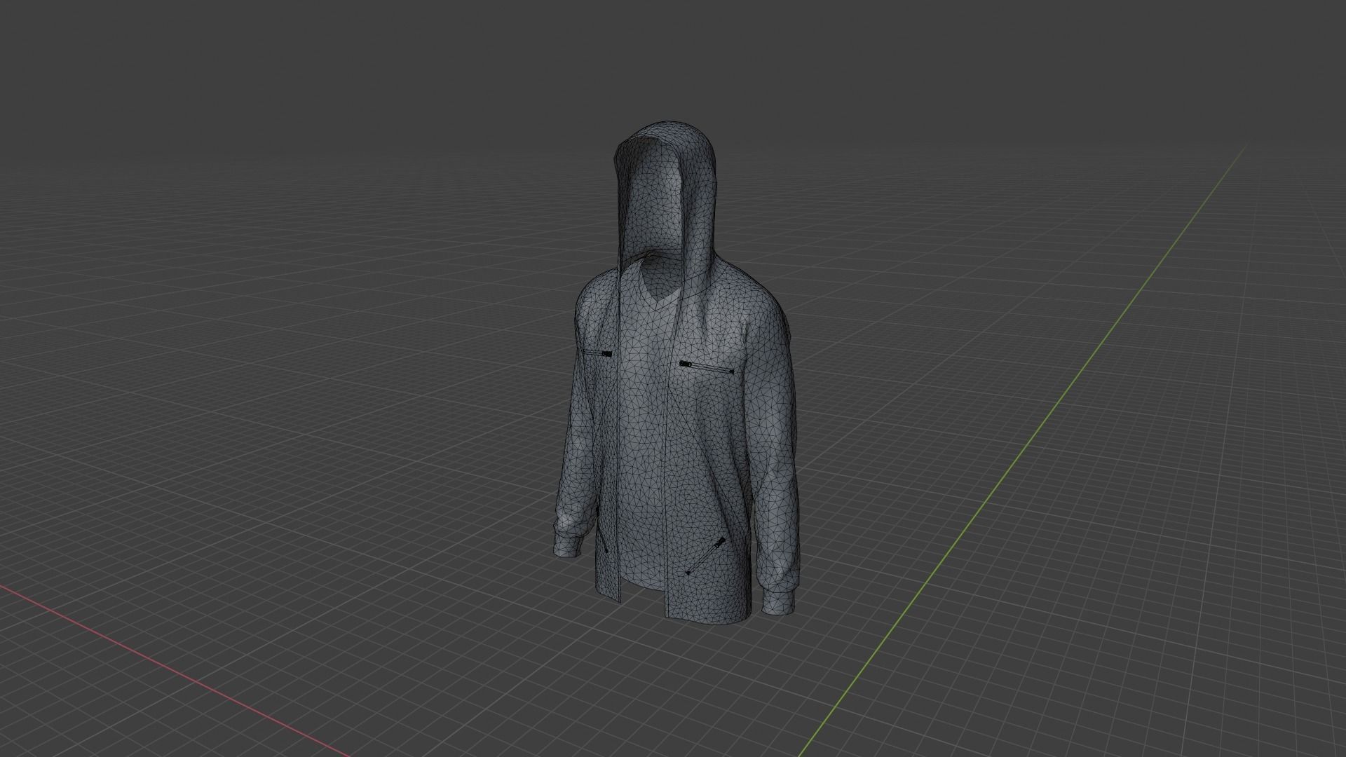 Hoodie mannequin wearing Low-poly 3D model_9