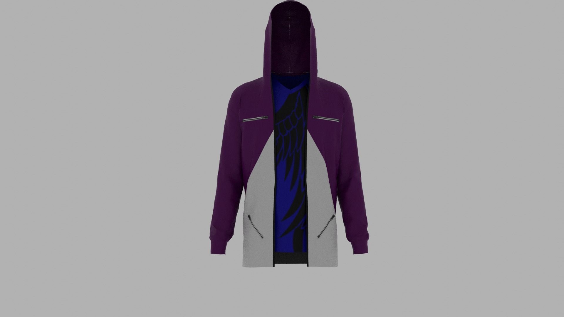 Hoodie mannequin wearing Low-poly 3D model_1