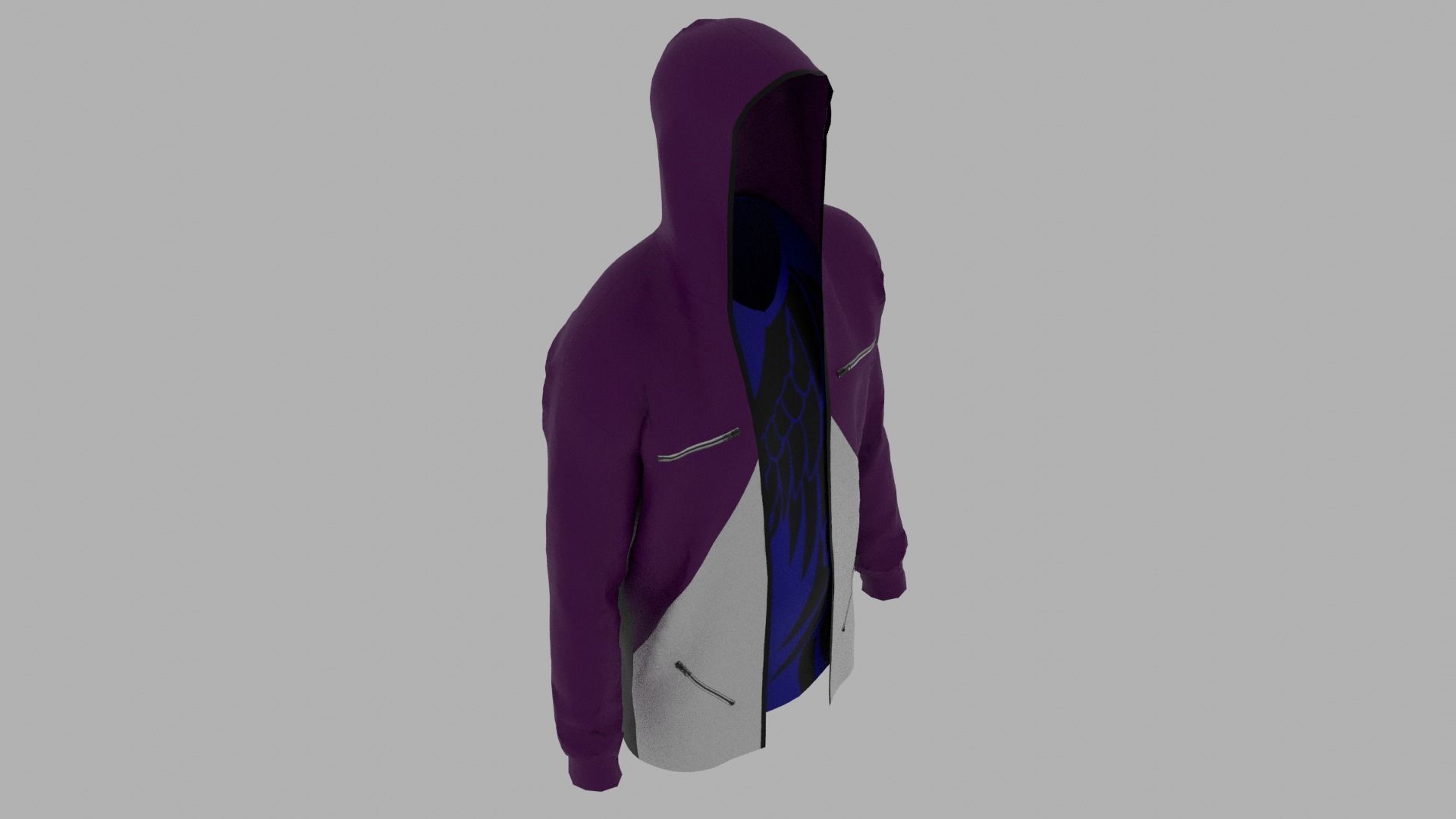 Hoodie mannequin wearing Low-poly 3D model_7