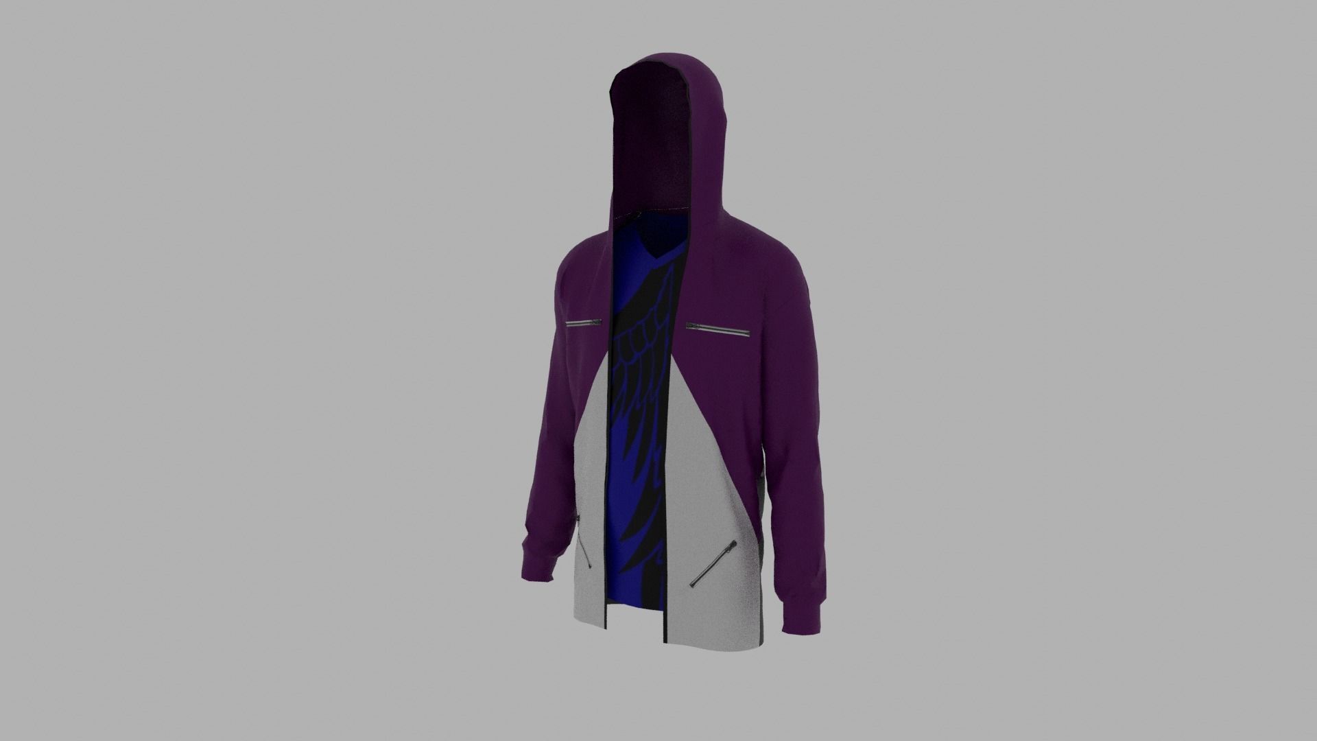 Hoodie mannequin wearing Low-poly 3D model_2