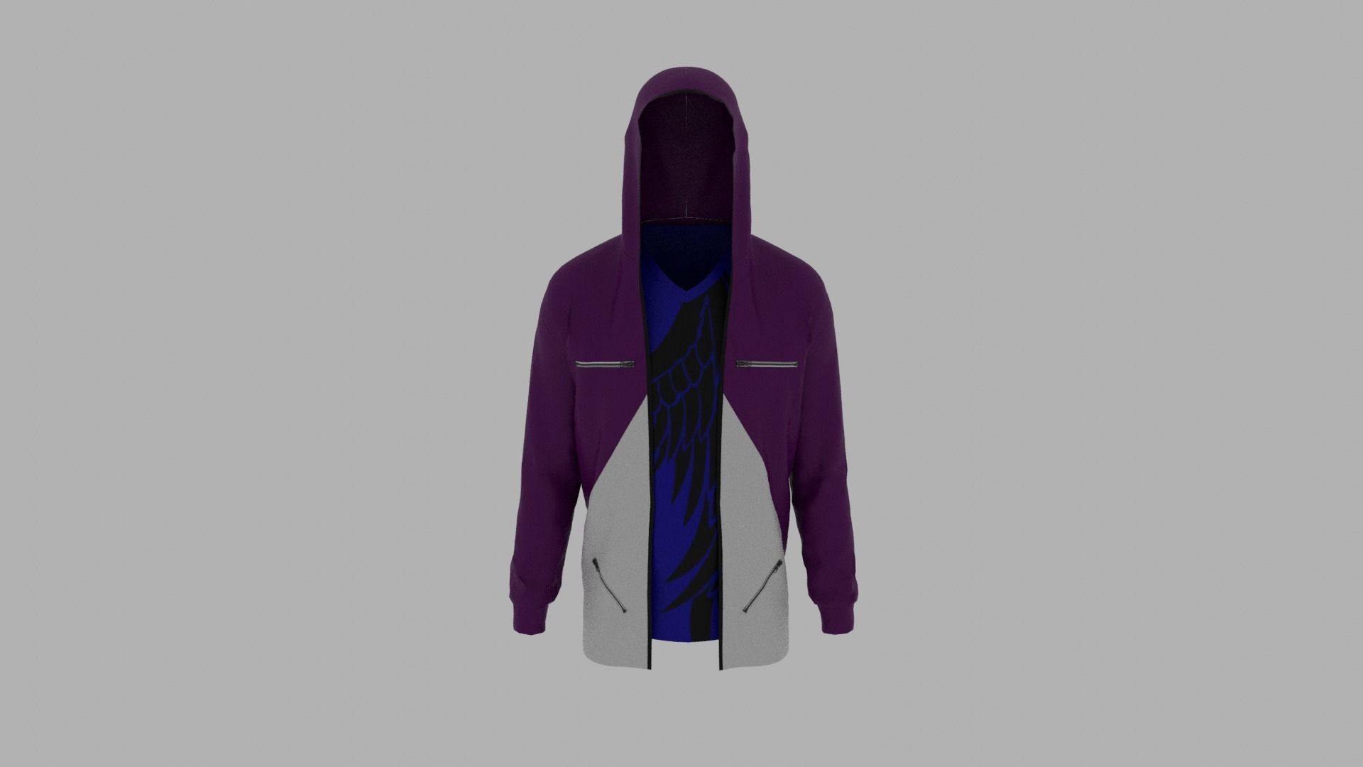 Hoodie mannequin wearing Low-poly 3D model_5