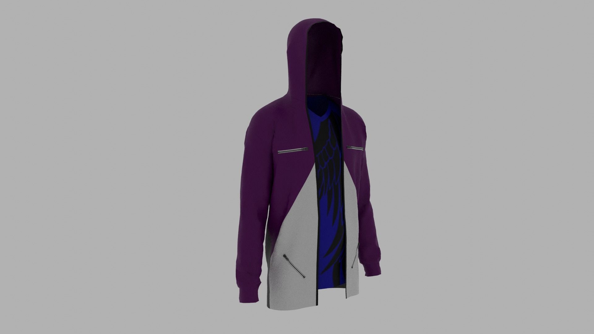 Hoodie mannequin wearing Low-poly 3D model_3