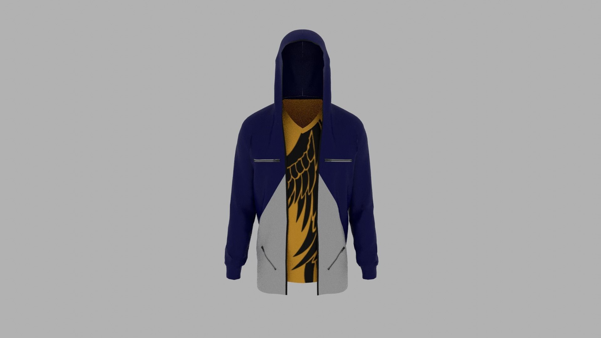 Hoodie Low-poly 3D model_5