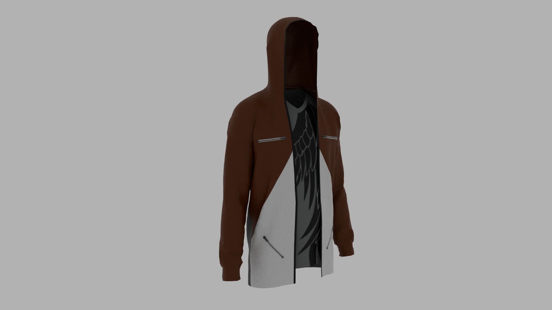 Hoodie mannequin wearing Low-poly 3D model_3