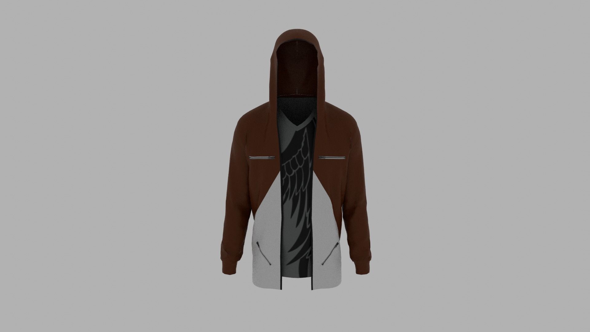 Hoodie mannequin wearing Low-poly 3D model_5
