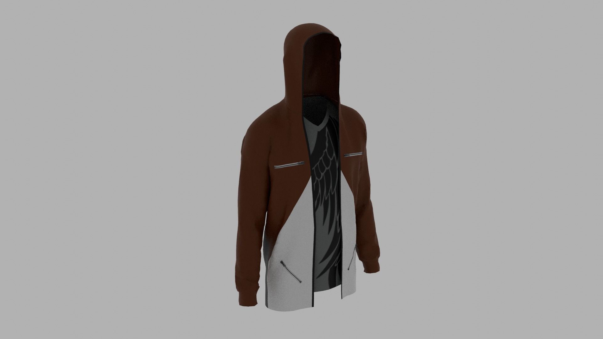 Hoodie mannequin wearing Low-poly 3D model_4