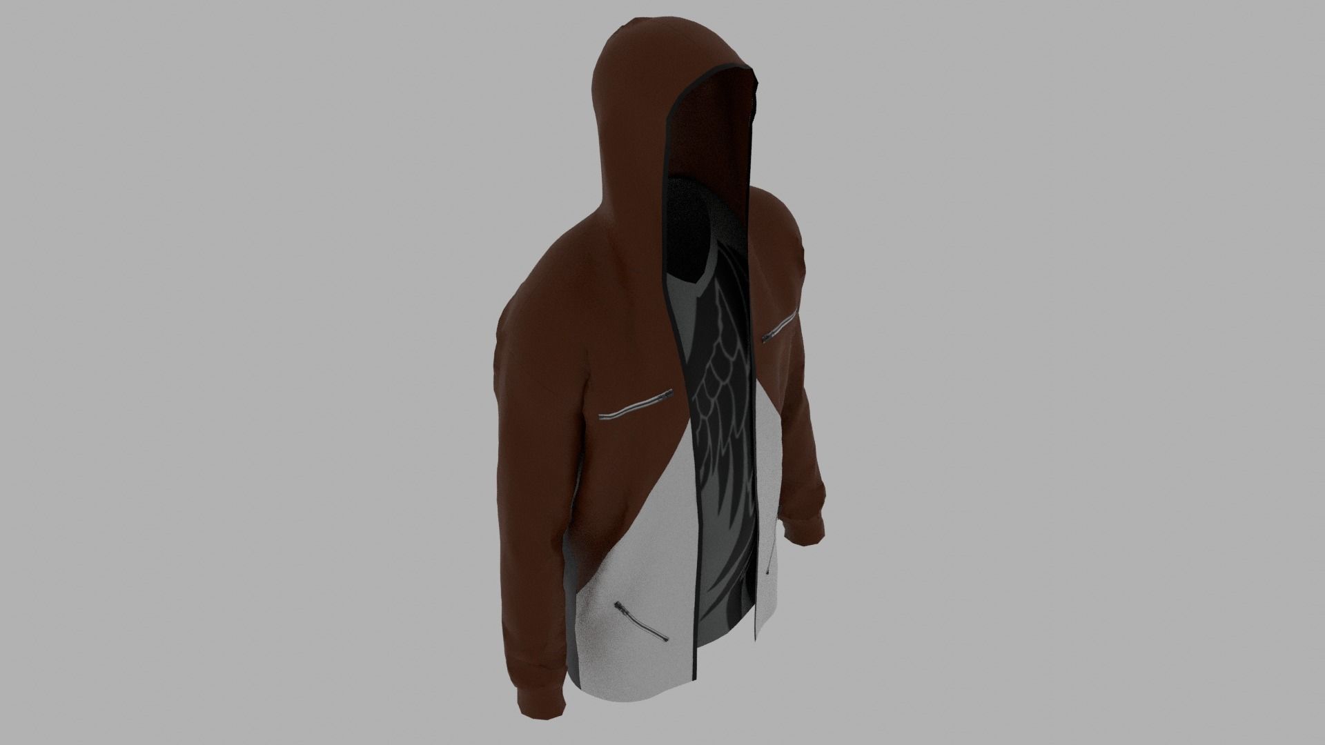 Hoodie mannequin wearing Low-poly 3D model_7