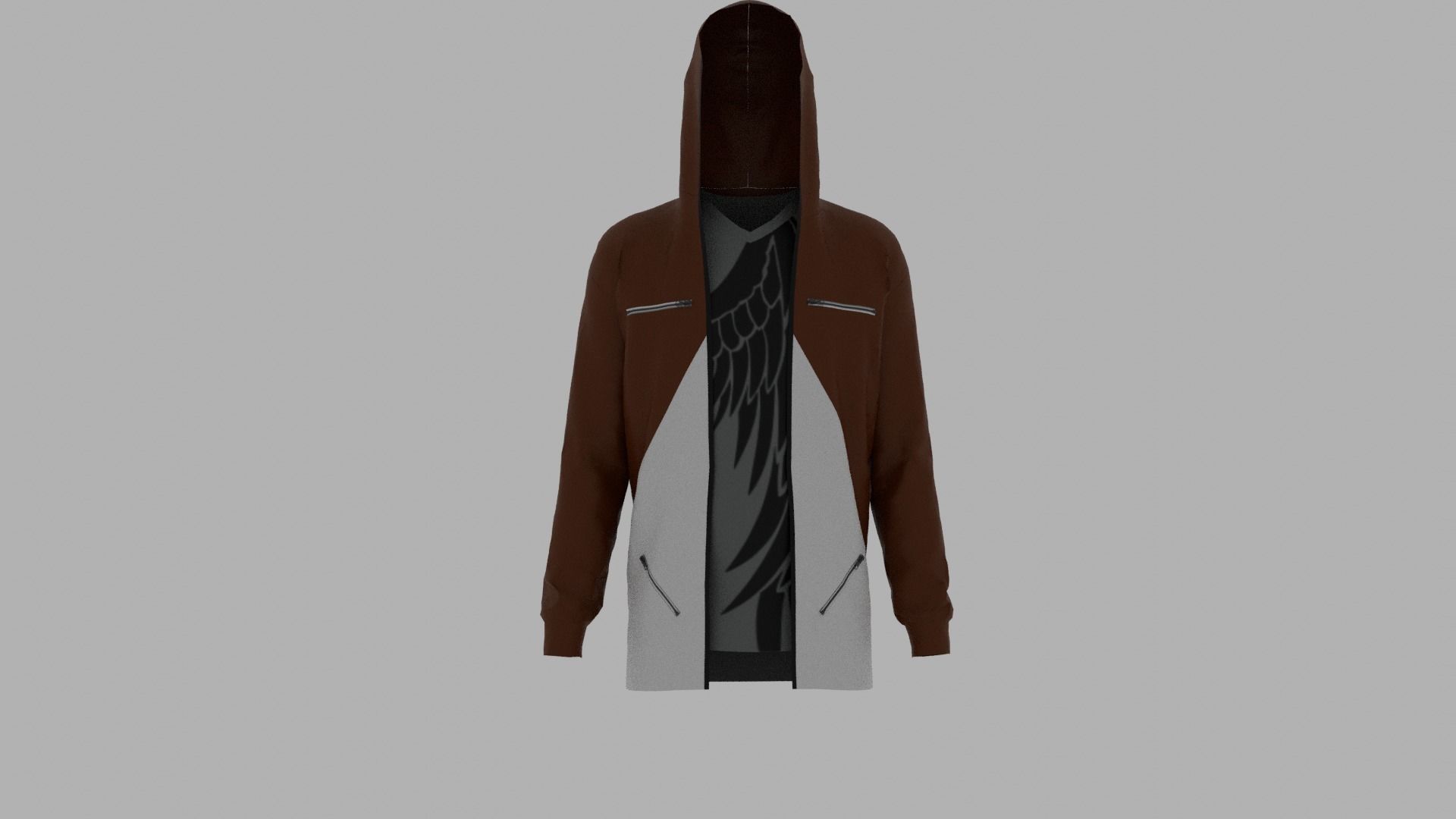 Hoodie mannequin wearing Low-poly 3D model_1