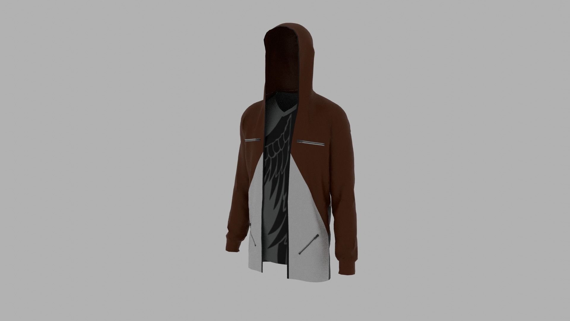 Hoodie mannequin wearing Low-poly 3D model_2