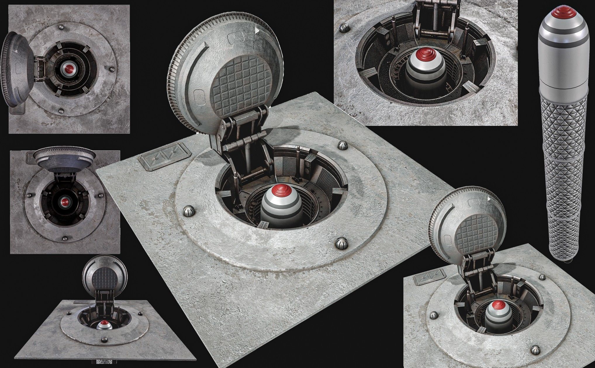 3D model Missile Silo With Ballistic Missile VR / AR / low-poly | CGTrader