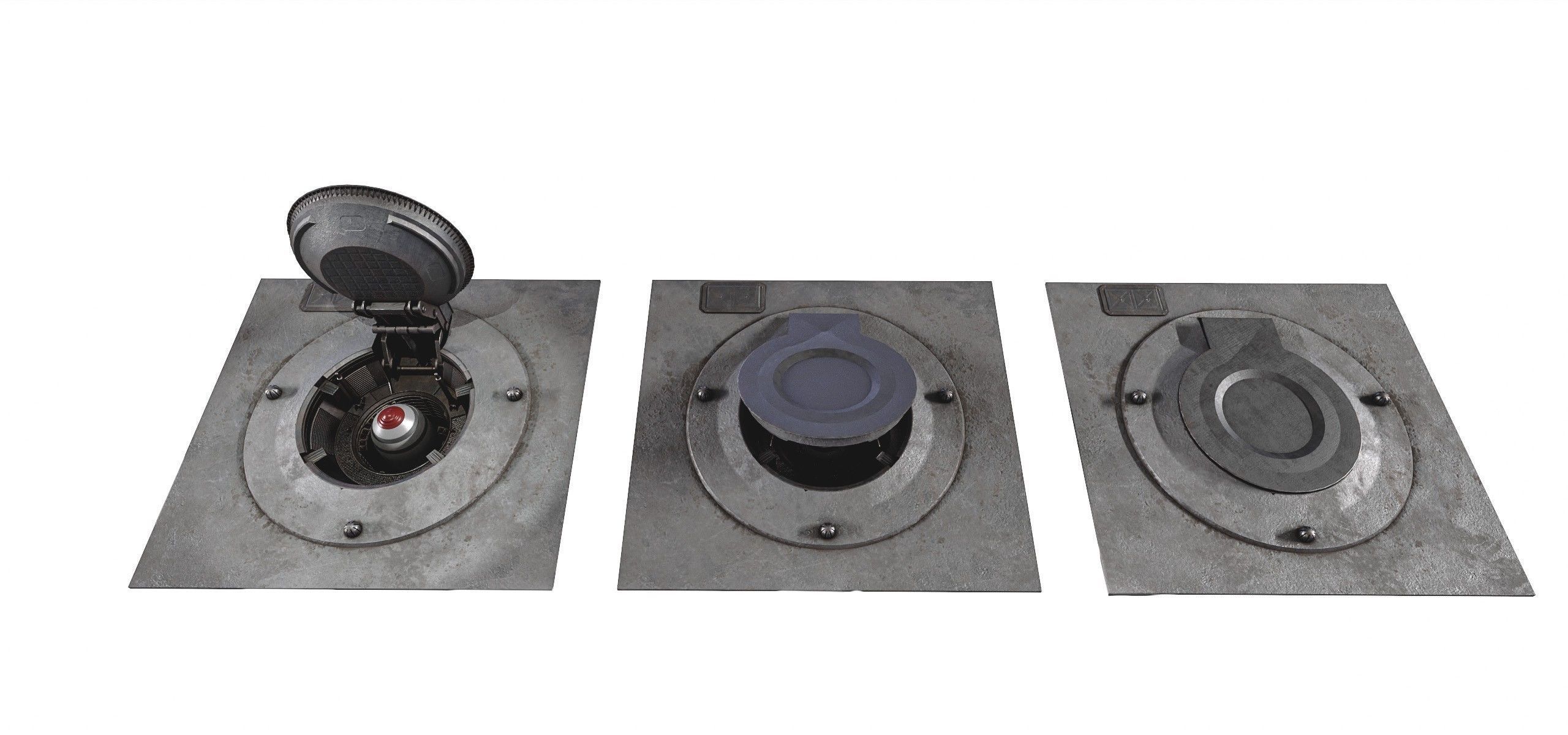 Missile Silo With Ballistic Missile Low-poly 3D model_5