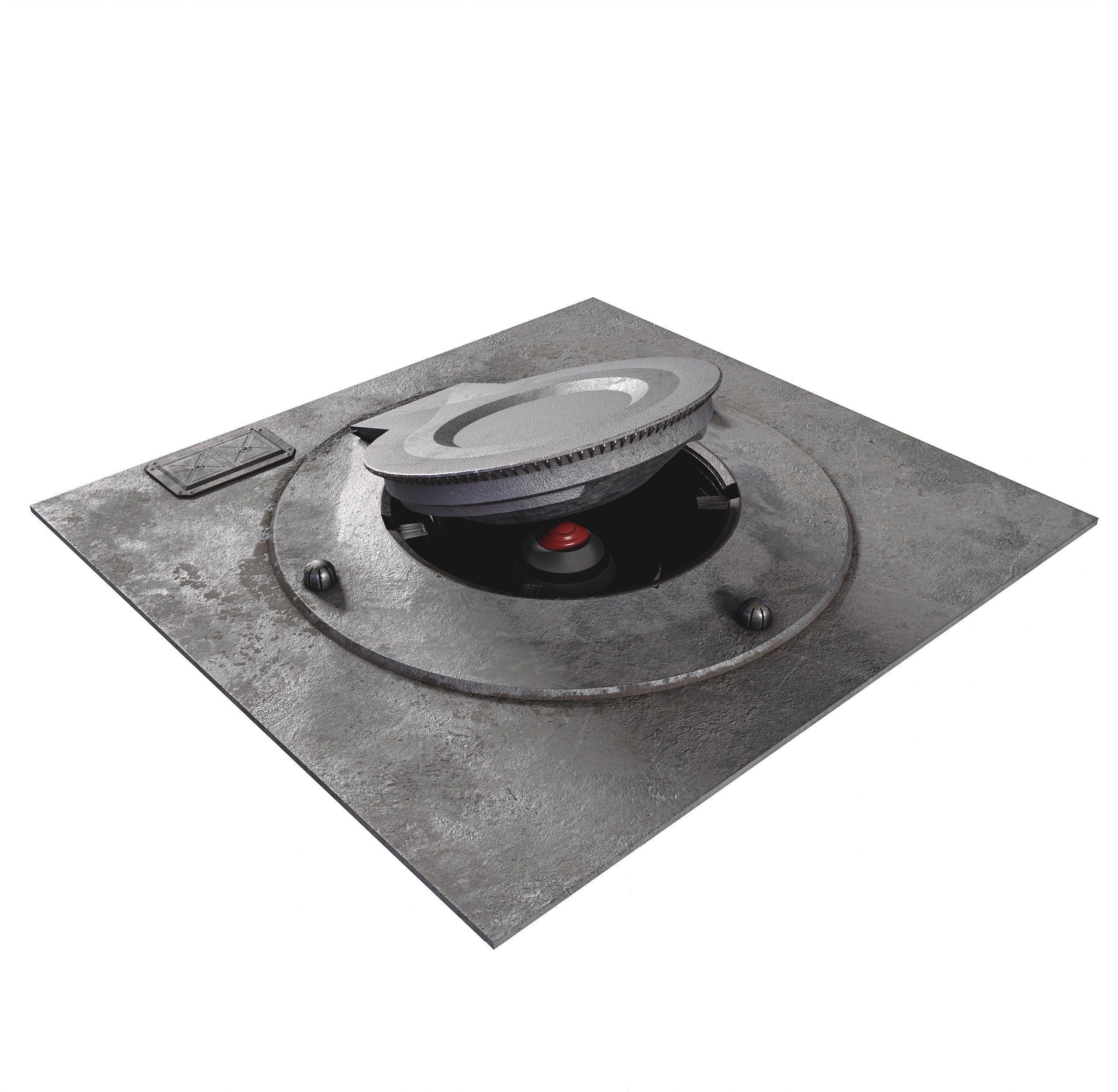 Missile Silo With Ballistic Missile Low-poly 3D model_11