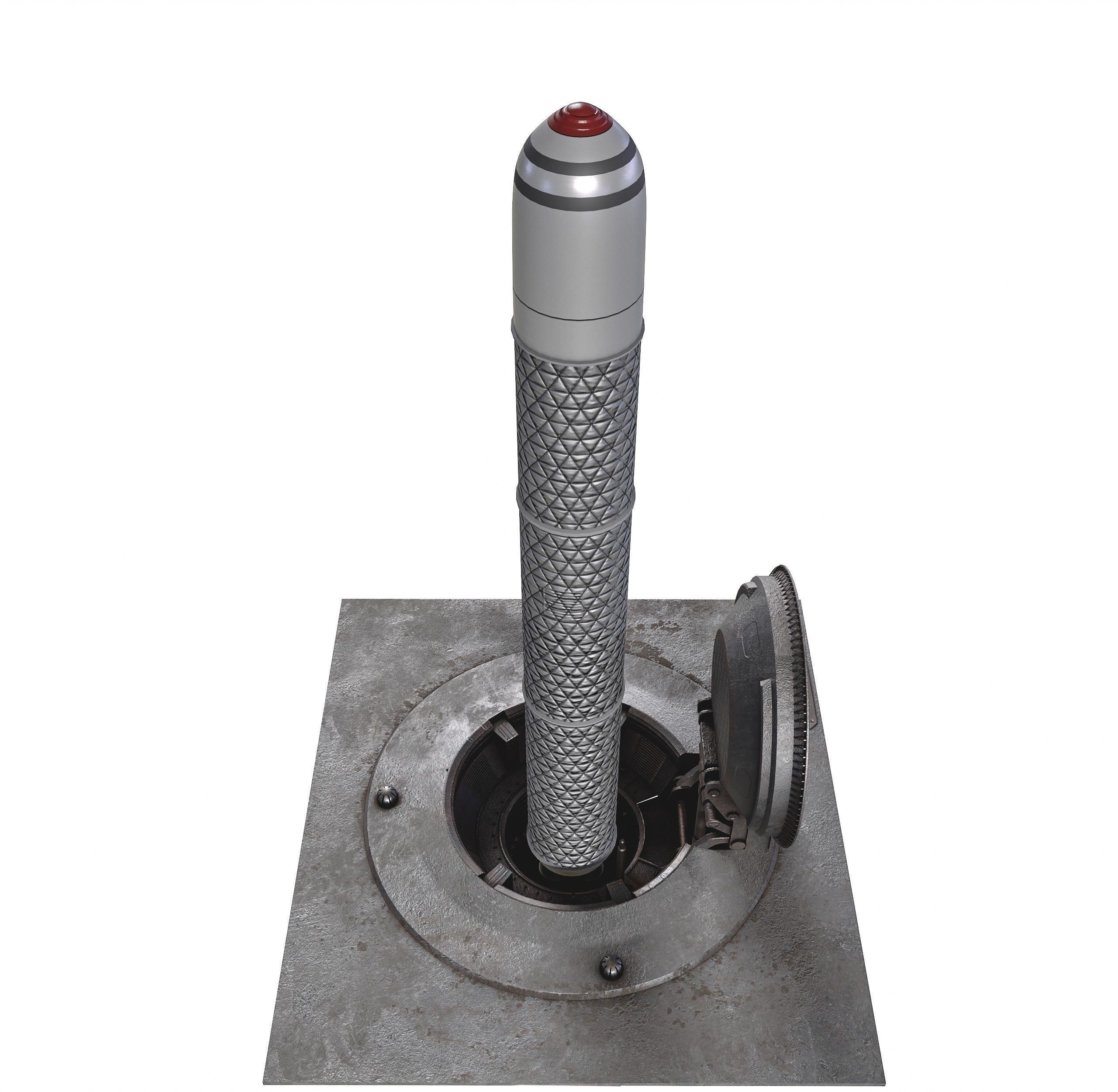 Missile Silo With Ballistic Missile Low-poly 3D model_2