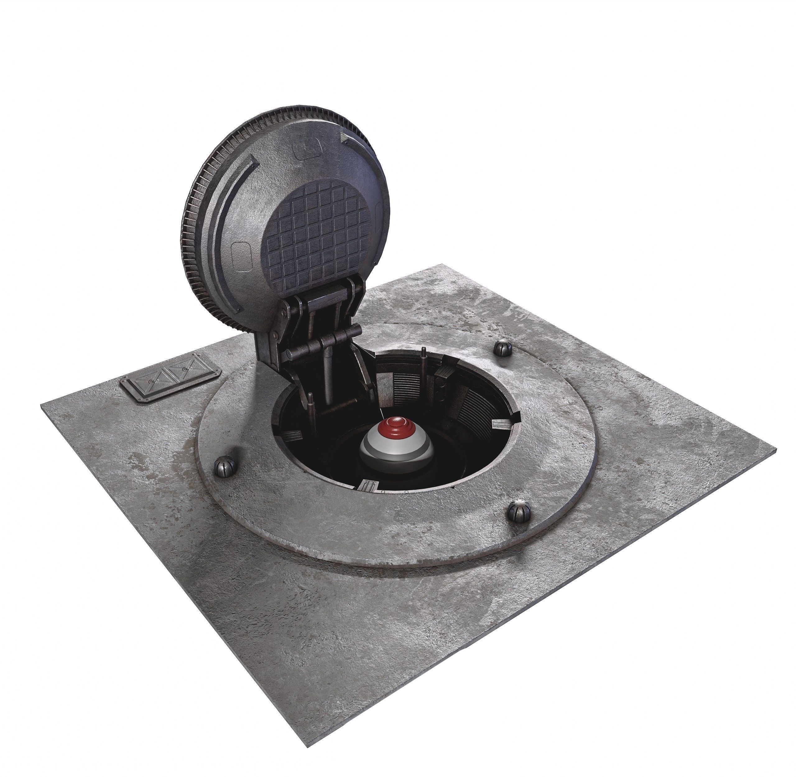 Missile Silo With Ballistic Missile Low-poly 3D model_7